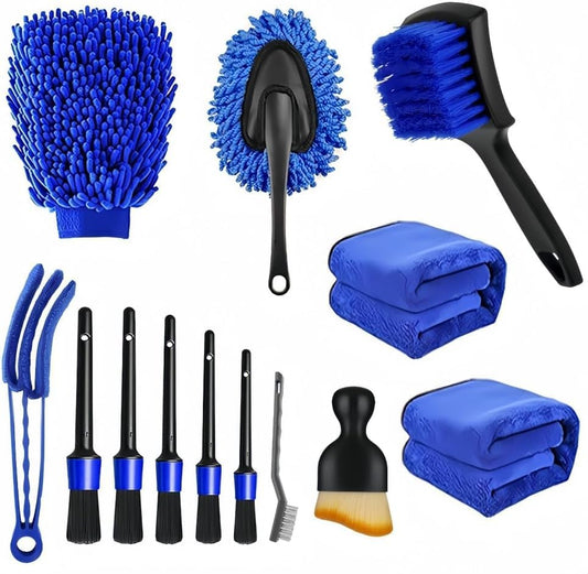 13Pcs Car Wash Cleaning Kit, Car Detailing Kit, Auto Detail Supplies Tools with Wheel Brush Set, Car Detailing Brush Set for Tires, Wheels, Interior, Exterior